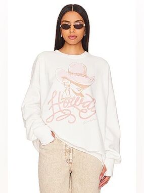 NWT- THE LAUNDRY ROOM x Revolve HOWDY QUEEN JUMPER  SWEATSHIRT in WHITE